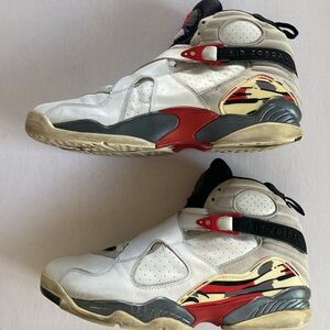 NIKE Air Jordan 8 Retro “ Bugs Bunny” White Leather Vintage Sneakers Men’s Sz 12